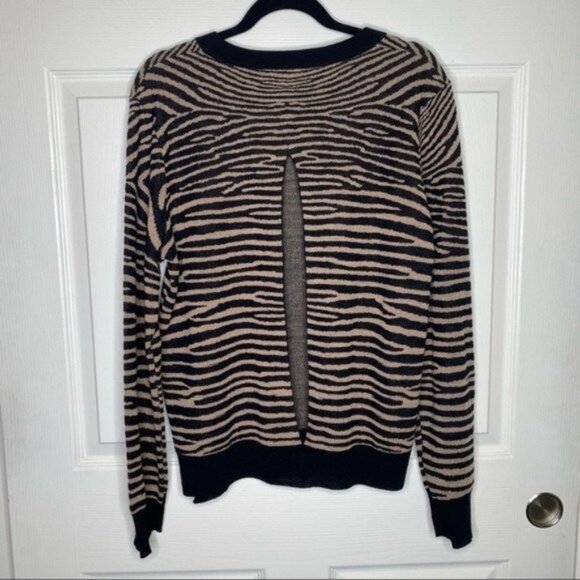 A.L.C. Cayero Open Back Zebra Print Wool Sweater - Picture 10 of 12